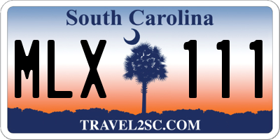SC license plate MLX111