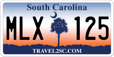 SC license plate MLX125