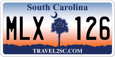 SC license plate MLX126