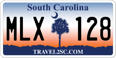 SC license plate MLX128