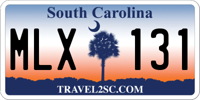 SC license plate MLX131
