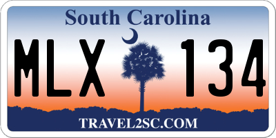 SC license plate MLX134
