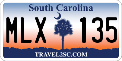 SC license plate MLX135