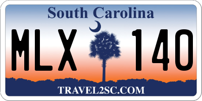 SC license plate MLX140