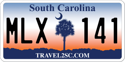 SC license plate MLX141