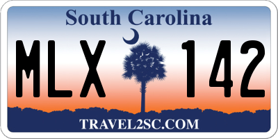 SC license plate MLX142