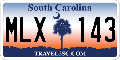 SC license plate MLX143