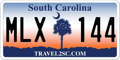 SC license plate MLX144