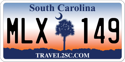 SC license plate MLX149