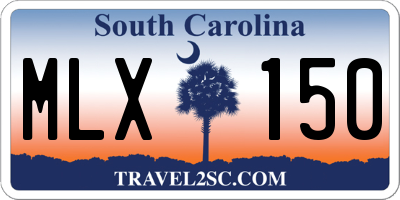 SC license plate MLX150