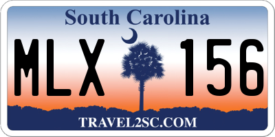 SC license plate MLX156