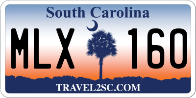 SC license plate MLX160
