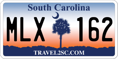 SC license plate MLX162