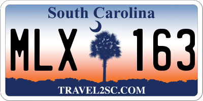 SC license plate MLX163