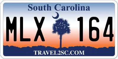 SC license plate MLX164