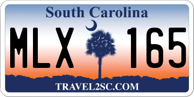 SC license plate MLX165