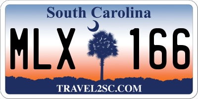 SC license plate MLX166
