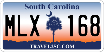 SC license plate MLX168