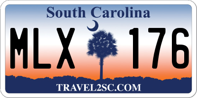 SC license plate MLX176