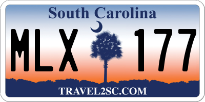 SC license plate MLX177