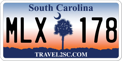 SC license plate MLX178