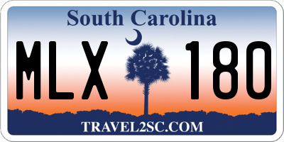 SC license plate MLX180