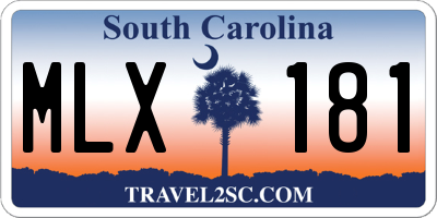 SC license plate MLX181
