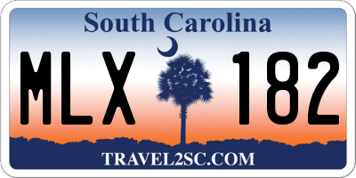 SC license plate MLX182