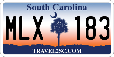 SC license plate MLX183