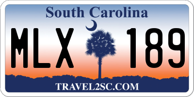 SC license plate MLX189