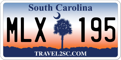 SC license plate MLX195