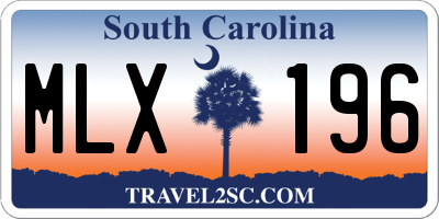 SC license plate MLX196