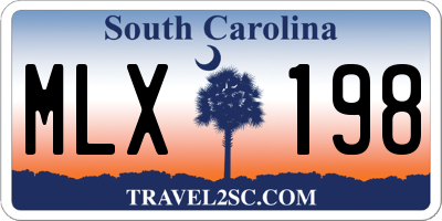 SC license plate MLX198