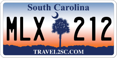 SC license plate MLX212