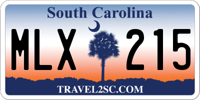 SC license plate MLX215