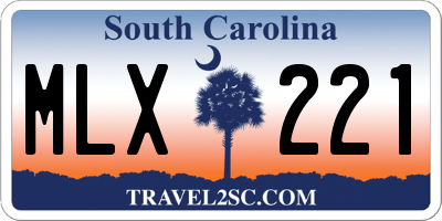 SC license plate MLX221