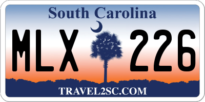 SC license plate MLX226