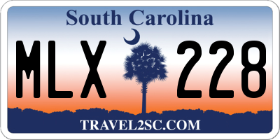 SC license plate MLX228