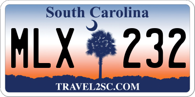 SC license plate MLX232
