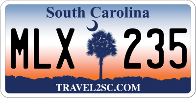 SC license plate MLX235