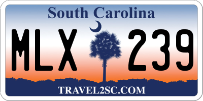 SC license plate MLX239