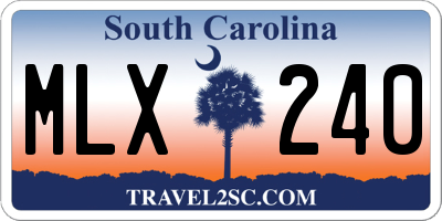 SC license plate MLX240