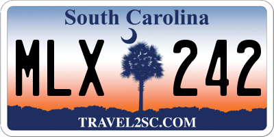 SC license plate MLX242