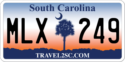 SC license plate MLX249