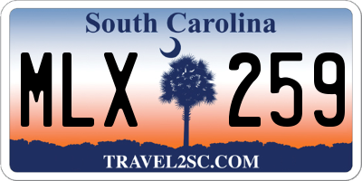 SC license plate MLX259