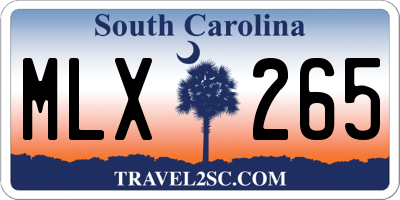 SC license plate MLX265