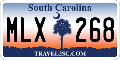 SC license plate MLX268