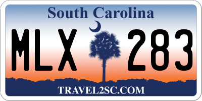 SC license plate MLX283