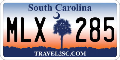 SC license plate MLX285