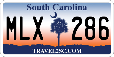 SC license plate MLX286